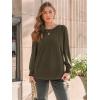 imageAUTOMET Long Sleeve Shirts Womens Pleated Business Casual Blouses with Smocked CuffsArmy Green