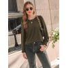 imageAUTOMET Long Sleeve Shirts Womens Pleated Business Casual Blouses with Smocked CuffsArmy Green
