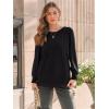 imageAUTOMET Long Sleeve Shirts Womens Pleated Business Casual Blouses with Smocked CuffsBlack