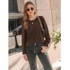 imageAUTOMET Long Sleeve Shirts Womens Pleated Business Casual Blouses with Smocked CuffsBrown