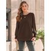 imageAUTOMET Long Sleeve Shirts Womens Pleated Business Casual Blouses with Smocked CuffsBrown