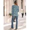 imageAUTOMET Long Sleeve Shirts Womens Pleated Business Casual Blouses with Smocked CuffsFloral Blue
