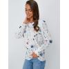 imageAUTOMET Long Sleeve Shirts Womens Pleated Business Casual Blouses with Smocked CuffsFloral White