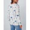 imageAUTOMET Long Sleeve Shirts Womens Pleated Business Casual Blouses with Smocked CuffsFloral White
