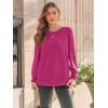 imageAUTOMET Long Sleeve Shirts Womens Pleated Business Casual Blouses with Smocked CuffsHot Pink