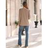 imageAUTOMET Long Sleeve Shirts Womens Pleated Business Casual Blouses with Smocked CuffsKhaki