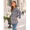 imageAUTOMET Long Sleeve Shirts Womens Pleated Business Casual Blouses with Smocked CuffsLeopard Black