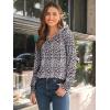 imageAUTOMET Long Sleeve Shirts Womens Pleated Business Casual Blouses with Smocked CuffsLeopard Black