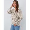 imageAUTOMET Long Sleeve Shirts Womens Pleated Business Casual Blouses with Smocked CuffsLeopard Cream