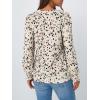 imageAUTOMET Long Sleeve Shirts Womens Pleated Business Casual Blouses with Smocked CuffsLeopard Cream