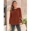 imageAUTOMET Long Sleeve Shirts Womens Pleated Business Casual Blouses with Smocked CuffsMaple
