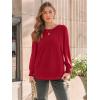 imageAUTOMET Long Sleeve Shirts Womens Pleated Business Casual Blouses with Smocked CuffsRed