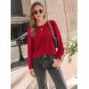 imageAUTOMET Long Sleeve Shirts Womens Pleated Business Casual Blouses with Smocked CuffsRed