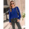 imageAUTOMET Long Sleeve Shirts Womens Pleated Business Casual Blouses with Smocked CuffsRoyal Blue