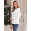 imageAUTOMET Long Sleeve Shirts Womens Pleated Business Casual Blouses with Smocked CuffsWhite