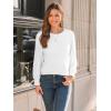 imageAUTOMET Long Sleeve Shirts Womens Pleated Business Casual Blouses with Smocked CuffsWhite