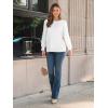 imageAUTOMET Long Sleeve Shirts Womens Pleated Business Casual Blouses with Smocked CuffsWhite