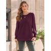imageAUTOMET Long Sleeve Shirts Womens Pleated Business Casual Blouses with Smocked CuffsWine Red