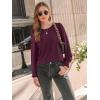 imageAUTOMET Long Sleeve Shirts Womens Pleated Business Casual Blouses with Smocked CuffsWine Red