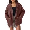 imageAUTOMET Womens Oversized Leather Jackets Faux Suede Fall Fashion Motorcycle Coats Winter Outfits Clothes Y2k TopsWinered