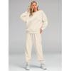 imageAUTOMET Womens 2 Piece Outfits Sweatsuit Oversized Sweatshirt Lounge Sets Baggy Sweatpants Fall Fashion with PocketsApricot