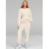 imageAUTOMET Womens 2 Piece Outfits Sweatsuit Oversized Sweatshirt Lounge Sets Baggy Sweatpants Fall Fashion with PocketsApricot