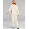 imageAUTOMET Womens 2 Piece Outfits Sweatsuit Oversized Sweatshirt Lounge Sets Baggy Sweatpants Fall Fashion with PocketsApricot