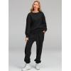 imageAUTOMET Womens 2 Piece Outfits Sweatsuit Oversized Sweatshirt Lounge Sets Baggy Sweatpants Fall Fashion with PocketsBlack