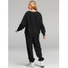 imageAUTOMET Womens 2 Piece Outfits Sweatsuit Oversized Sweatshirt Lounge Sets Baggy Sweatpants Fall Fashion with PocketsBlack
