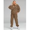 imageAUTOMET Womens 2 Piece Outfits Sweatsuit Oversized Sweatshirt Lounge Sets Baggy Sweatpants Fall Fashion with PocketsCoffee