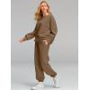 imageAUTOMET Womens 2 Piece Outfits Sweatsuit Oversized Sweatshirt Lounge Sets Baggy Sweatpants Fall Fashion with PocketsCoffee