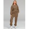 imageAUTOMET Womens 2 Piece Outfits Sweatsuit Oversized Sweatshirt Lounge Sets Baggy Sweatpants Fall Fashion with PocketsCoffee