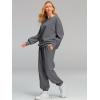 imageAUTOMET Womens 2 Piece Outfits Sweatsuit Oversized Sweatshirt Lounge Sets Baggy Sweatpants Fall Fashion with PocketsDarkgrey