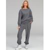 imageAUTOMET Womens 2 Piece Outfits Sweatsuit Oversized Sweatshirt Lounge Sets Baggy Sweatpants Fall Fashion with PocketsDarkgrey
