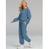 imageAUTOMET Womens 2 Piece Outfits Sweatsuit Oversized Sweatshirt Lounge Sets Baggy Sweatpants Fall Fashion with PocketsGreyblue