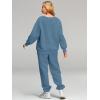 imageAUTOMET Womens 2 Piece Outfits Sweatsuit Oversized Sweatshirt Lounge Sets Baggy Sweatpants Fall Fashion with PocketsGreyblue