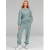 imageAUTOMET Womens 2 Piece Outfits Sweatsuit Oversized Sweatshirt Lounge Sets Baggy Sweatpants Fall Fashion with PocketsLightgreen