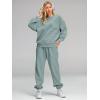 imageAUTOMET Womens 2 Piece Outfits Sweatsuit Oversized Sweatshirt Lounge Sets Baggy Sweatpants Fall Fashion with PocketsLightgreen
