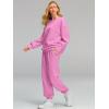 imageAUTOMET Womens 2 Piece Outfits Sweatsuit Oversized Sweatshirt Lounge Sets Baggy Sweatpants Fall Fashion with PocketsPink