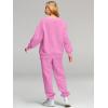imageAUTOMET Womens 2 Piece Outfits Sweatsuit Oversized Sweatshirt Lounge Sets Baggy Sweatpants Fall Fashion with PocketsPink