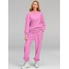 imageAUTOMET Womens 2 Piece Outfits Sweatsuit Oversized Sweatshirt Lounge Sets Baggy Sweatpants Fall Fashion with PocketsPink