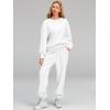 imageAUTOMET Womens 2 Piece Outfits Sweatsuit Oversized Sweatshirt Lounge Sets Baggy Sweatpants Fall Fashion with PocketsWhite