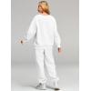 imageAUTOMET Womens 2 Piece Outfits Sweatsuit Oversized Sweatshirt Lounge Sets Baggy Sweatpants Fall Fashion with PocketsWhite