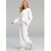 imageAUTOMET Womens 2 Piece Outfits Sweatsuit Oversized Sweatshirt Lounge Sets Baggy Sweatpants Fall Fashion with PocketsWhite