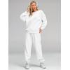 imageAUTOMET Womens 2 Piece Outfits Sweatsuit Oversized Sweatshirt Lounge Sets Baggy Sweatpants Fall Fashion with PocketsWhite