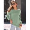 imageAUTOMET Womens Long Sleeve Shirts Casual Loose Fit Tees Solid Color Oversized Basic Tops Business Casual OutfitsBean Green
