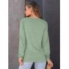imageAUTOMET Womens Long Sleeve Shirts Casual Loose Fit Tees Solid Color Oversized Basic Tops Business Casual OutfitsBean Green