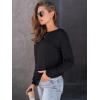 imageAUTOMET Womens Long Sleeve Shirts Casual Loose Fit Tees Solid Color Oversized Basic Tops Business Casual OutfitsBlack