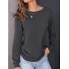 imageAUTOMET Womens Long Sleeve Shirts Casual Loose Fit Tees Solid Color Oversized Basic Tops Business Casual OutfitsBlack Grey