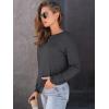 imageAUTOMET Womens Long Sleeve Shirts Casual Loose Fit Tees Solid Color Oversized Basic Tops Business Casual OutfitsBlack Grey